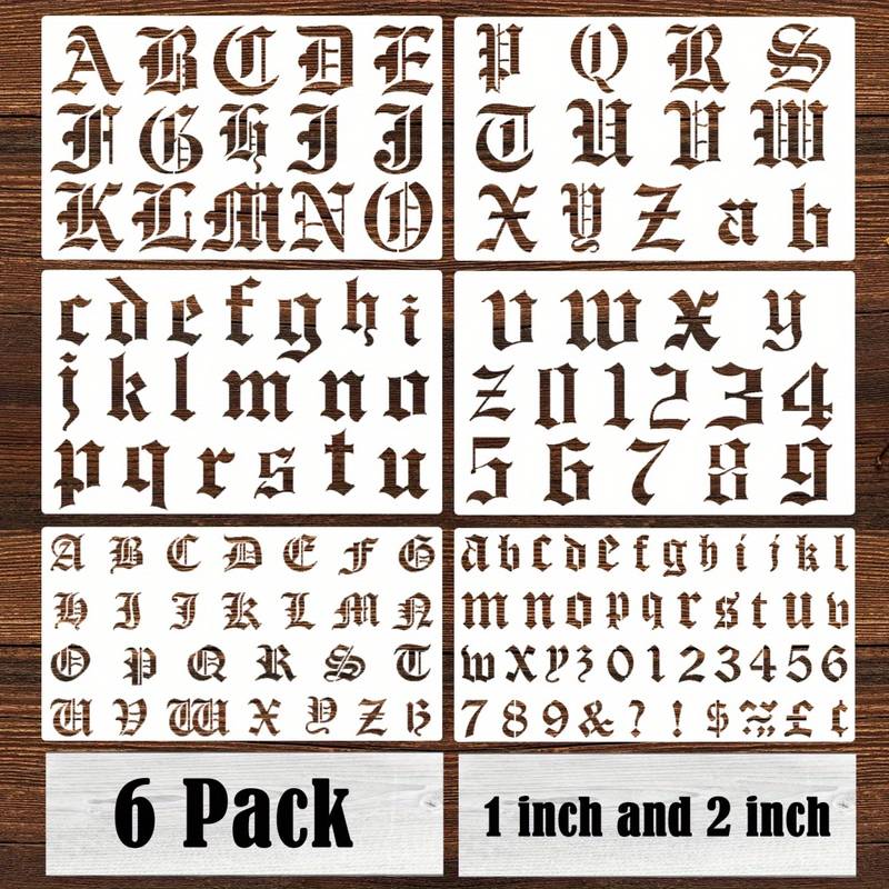 Old English Stencil Letters Number Template Reusable Gothic - Temu